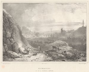 Edinburgh sett fra kapellet St. Anthony av Richard Parkes Bonington