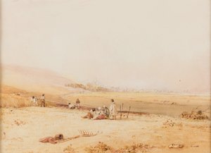 Le Treport sett fra retning Eu av Richard Parkes Bonington