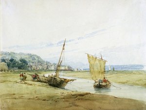 Nær Honfleur, ca. 1822 (wc over grafitt på papir) av Richard Parkes Bonington