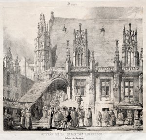 Rouen: Inngang til Salle des Pas Perdus, Justispalasset av Richard Parkes Bonington