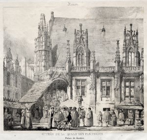 Rouen: Inngang til Salle des Pas Perdus, Justispalasset av Richard Parkes Bonington