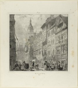 Gros Clock Street av Richard Parkes Bonington