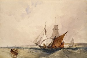 Frakt utenfor Kent-kysten, c1820-tallet av Richard Parkes Bonington