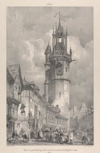 Gros Horloge Tower, Batie under engelsk dominans i 1417 av Richard Parkes Bonington