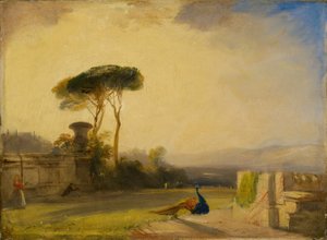 Utsikt på eiendommen til en villa nær Firenze, 1826. av Richard Parkes Bonington