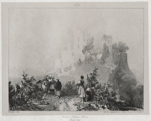 Pittoreske og romantiske reiser i det gamle Frankrike, Franche-Comté: Ruinene av slottet Arlay av Richard Parkes Bonington