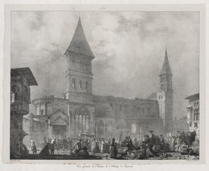Pittoreske og romantiske reiser i det gamle Frankrike, Franche-Comté: Tournus Abbey Church av Richard Parkes Bonington