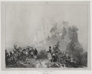 Pittoreske og romantiske reiser i det gamle Frankrike, Franche-Comté: Ruinene av slottet Arlay av Richard Parkes Bonington