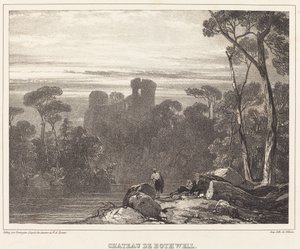 Castle of Bothwell av Richard Parkes Bonington after Francois Alexandre Pernot