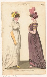 Magazine of Female Fashions of London and Paris, nr. 29.1: London, juli. 1800: Aftenkjole; Hel kjole