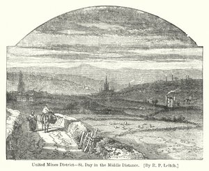 United Mines District, St Day in the Middle Distance (gravering) av Richard Principal (after) Leitch
