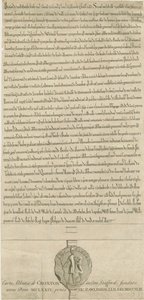 Croxden Abbey - Foundation Charter: gravering av Richard Rawlinson