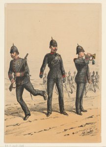 Tre britiske soldater Ni representasjoner av britiske militæruniformer (serietittel) av Richard Simkin