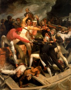 Nelson i konflikt med en spansk sjøsetting, juli 1797 av Richard Westall
