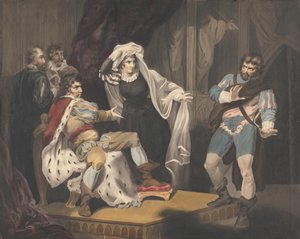 Teaterfigurer om en trone av Richard Westall