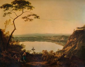 Lake of Nemi, c1761, 1938 av Richard Wilson