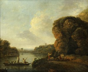 On the Banks of the River (olje på lerret) av Richard Wilson