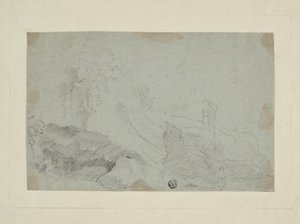 Steinete landskap med stående figur av Richard Wilson