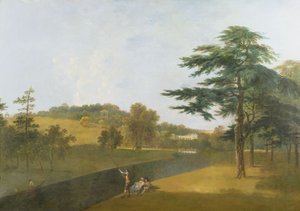 South View of Wilton House, over Nadder (olje på lerret)