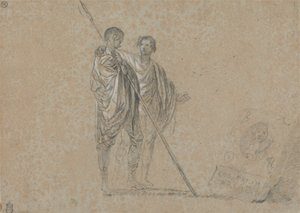 Studie av figurer for "A View of the Campagna" av Richard Wilson