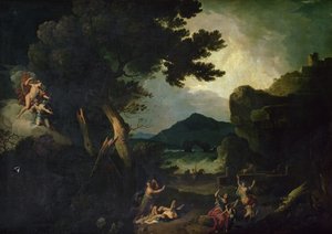 Ødeleggelsen av Niobes barn (olje på lerret)