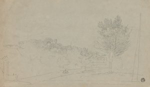 Utsikt over Wilson House and Gardens (recto); Utsikt over Wilson House and Gardens (verso) av Richard Wilson