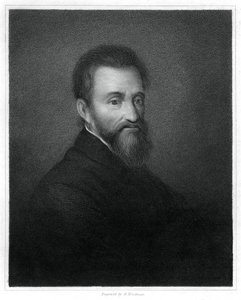 Michelangelo , italiensk renessanseskulptør, maler, arkitekt og poet, 1833.