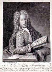 Portrett av Kellom Tomlinson (ca. 1690-c.1753) gravert av Francois Morellon la Cave (fl.1731-54) 1754 (gravering) av Richard van (after) Bleeck