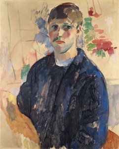 Selvportrett med blå bluse - Selvportrett med blå bluse, av Wouters, Rik (1882-1916). olje på lerret