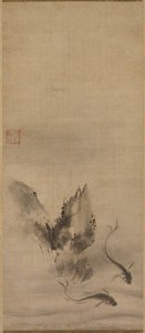 Fisk og stein, fisk og tang, 1500-tallet. av Rinkyo