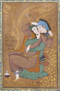 The Lovers, ca. 1630 (akvarell, blekk og gull på papir)