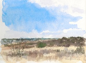 Vinter på prærien, 2014 (akvarell på papir) av Rob Wood