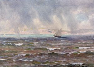 A Sudden Squall, Cardigan Bay (farge litho)