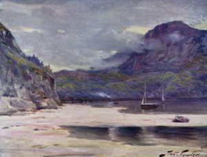 Barmouth Bridge (farge litho) av Robert (after) Fowler