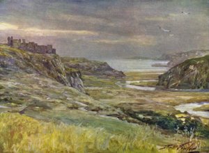 Pennard Castle, Glamorganshire (farge litho)