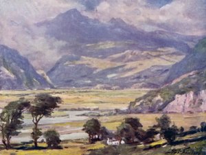Snowdon fra Traeth Mawr (farge litho) av Robert (after) Fowler