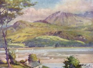 The Shore nær Harlech, Afternoon (farge litho) av Robert (after) Fowler