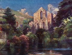 Valle Crucis Abbey (farge litho)