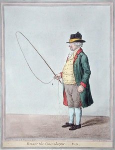 Billy the Gamekeeper, gravert av James Gillray (1756-1815) utgitt av Hannah Humphrey i 1810 (håndfarget gravering) av Robert (after) Frankland