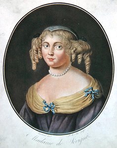 Portrett av Madame de Sevigne (litho-farge) av Robert (after) Nanteuil