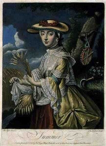 Sommer, gravert av C. Corbutt (Richard Purcell) (fl.1746-66), pub. av Robert Sayer, ca. 1760 (mezzotintgravering) (se også 125559-60 og 125562) av Robert (after) Pyle