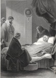 Kardinal Wolseys død, gravert av A.H. Payne (litho)