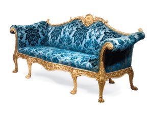 En George III sofa i forgylt tre av Robert Adam