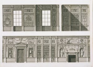 Forhøyning av biblioteket ved Syon House, ca. 1760-69 av Robert Adam