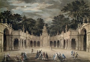 The Illuminations at Buckingham House for kong George IIIs fødselsdag, 4. juni 1783 (penn og wc)