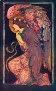 An Angel Adoring`, et farget gipsrelieff av Robert Anning Bell, c1901 1901-1902. av Robert Anning Bell