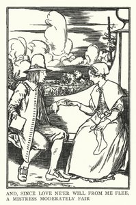 Og siden kjærligheten aldri vil flykte fra meg, en elskerinne moderat fair (litho) av Robert Anning Bell