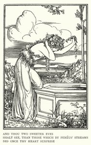 Og du to søtere øyne, skal se, enn de som ved Peneus-strømmer, en gang overrasket ditt hjerte (litho) av Robert Anning Bell