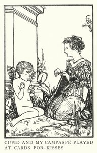 Cupid og min Campaspe spilte på kort for kyss (litho) av Robert Anning Bell