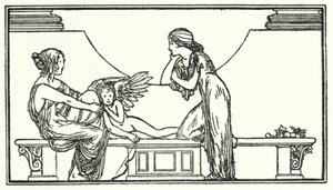 Illustrasjon for dikt av John Keats (litho) av Robert Anning Bell
